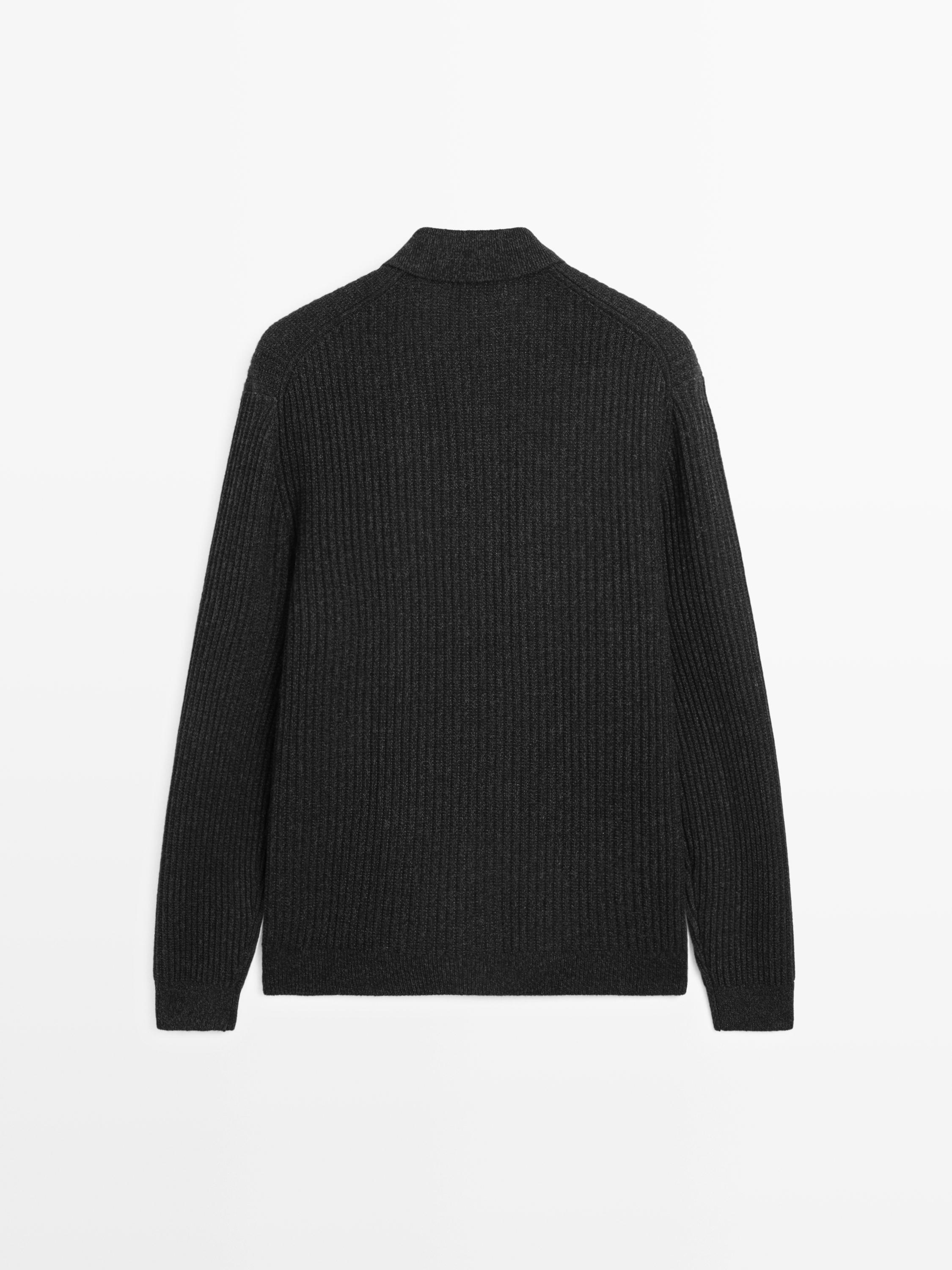 Cardigan avec boutons en coton et laine